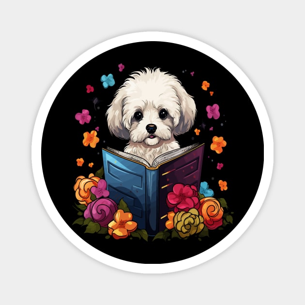 Bichon Frise  Reads Book Magnet by JH Mart